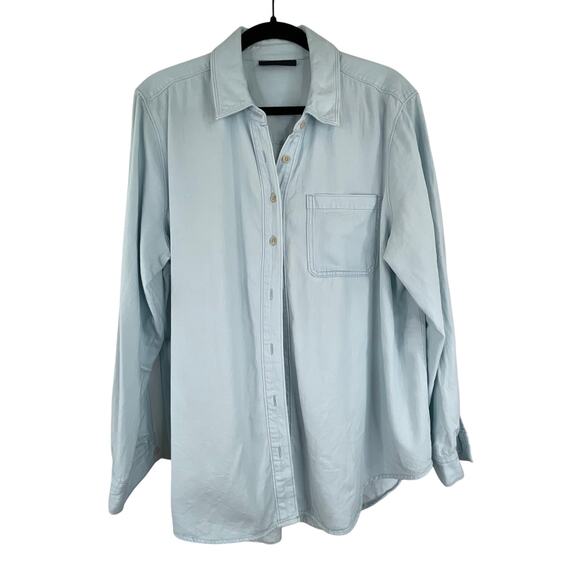 Lane Bryant Light Wash Denim Button Down Shirt Women's 14/16 western - Picture 1 of 11